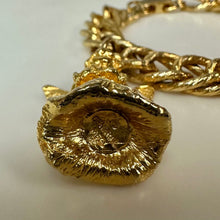 Load image into Gallery viewer, Vintage General Mfg. Golden Birthday Angel May Charm on 7.25" Chain Bracelet
