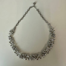 Load image into Gallery viewer, Vintage Lisner Silvertone Aurora Borealis Crystal Leaf Necklace (17")
