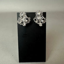 Load image into Gallery viewer, Vintage Sterling Filigree CZ Screw Back Earrings (0.75")
