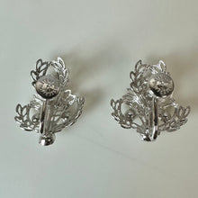 Load image into Gallery viewer, Vintage Sterling Filigree CZ Screw Back Earrings (0.75")
