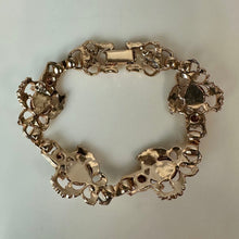 Load image into Gallery viewer, Vintage Victorian Revival Goldtone Faux Sunstone Link Bracelet (7.25")
