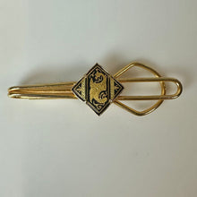 Load image into Gallery viewer, Vintage Damascene Goldtone Tie Clip (2.25")
