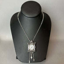 Load image into Gallery viewer, Vintage Avon Silvertone Cuckoo Clock Necklace (28")
