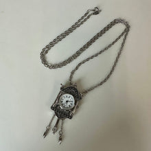 Load image into Gallery viewer, Vintage Avon Silvertone Cuckoo Clock Necklace (28")
