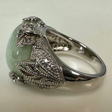 Load image into Gallery viewer, East Arts Sterling Jade Diamond Butterfly Ring sz 7
