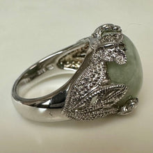 Load image into Gallery viewer, East Arts Sterling Jade Diamond Butterfly Ring sz 7
