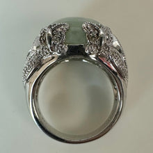 Load image into Gallery viewer, East Arts Sterling Jade Diamond Butterfly Ring sz 7
