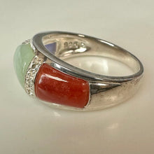 Load image into Gallery viewer, Ross Simons Sterling Amethyst Adventurine Carnelian Ring sz 7.75
