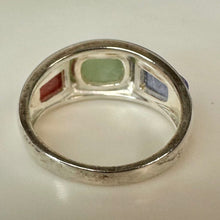 Load image into Gallery viewer, Ross Simons Sterling Amethyst Adventurine Carnelian Ring sz 7.75
