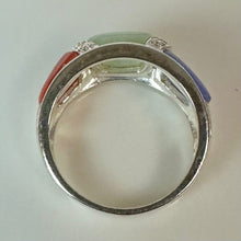 Load image into Gallery viewer, Ross Simons Sterling Amethyst Adventurine Carnelian Ring sz 7.75
