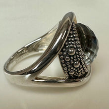 Load image into Gallery viewer, Michael Dawkins Sterling Starry Night Faceted Crystal Over Abalone Ring sz 7
