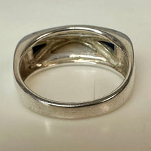 Load image into Gallery viewer, Ross Simons Sterling Mother of Pearl Lapis Lazuli Ring sz 8
