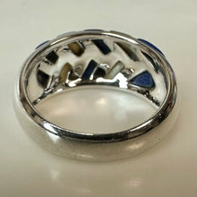 Load image into Gallery viewer, S&amp;G Sterling Mother of Pearl Lapis Lazuli Ring sz 8
