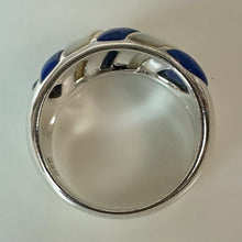 Load image into Gallery viewer, S&amp;G Sterling Mother of Pearl Lapis Lazuli Ring sz 8
