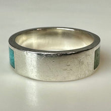 Load image into Gallery viewer, Vintage Coleman CCO Sterling Turquoise Malachite Lapis Lazuli Ring sz 8
