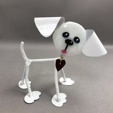 Load image into Gallery viewer, Metal/Glass Puppy Dog Garden Art (~8.5x10x5)
