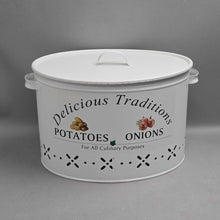 Load image into Gallery viewer, Delicious Traditions Potatoes &amp; Onions Divided Storage Bin (10x16x11)
