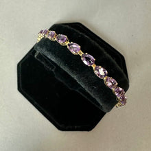 Load image into Gallery viewer, 14K Gold Amethyst 8" Tennis Bracelet (5.9g)
