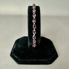 Load image into Gallery viewer, 14K Gold Amethyst 8" Tennis Bracelet (5.9g)

