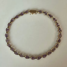 Load image into Gallery viewer, 14K Gold Amethyst 8" Tennis Bracelet (5.9g)
