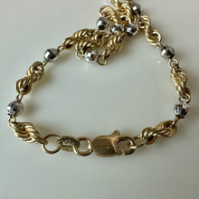 Load image into Gallery viewer, 14K Yellow &amp; White Gold 18" Satellite Rope Chain Necklace (5.2g)
