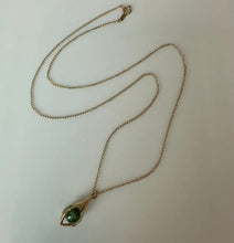 Load image into Gallery viewer, 14K Gold Jade Capture Pendant on 15" Chain Necklace (1.3g)
