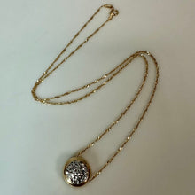Load image into Gallery viewer, 14K Yellow &amp; White Gold Diamond Cut Slide Pendant on 17" Chain Necklace (2.1g)
