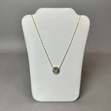 Load image into Gallery viewer, 14K Yellow &amp; White Gold Diamond Cut Slide Pendant on 17" Chain Necklace (2.1g)
