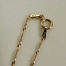Load image into Gallery viewer, 14K Yellow &amp; White Gold Diamond Cut Slide Pendant on 17" Chain Necklace (2.1g)
