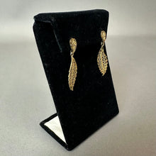 Load image into Gallery viewer, 14K Gold Filigree Leaf 1.5" Drop Earrings (1.9g)
