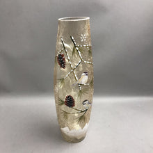 Load image into Gallery viewer, Hand Painted Crackle Pre-Lit Vase Pine Cone &amp; Branches (16")

