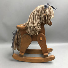 Load image into Gallery viewer, Vintage Wooden Rocking Horse with Wool Mane and Tail (16x12)
