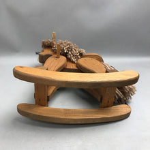 Load image into Gallery viewer, Vintage Wooden Rocking Horse with Wool Mane and Tail (16x12)
