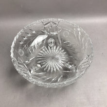 Load image into Gallery viewer, Vintage Clear Cut Lead Crystal 3-Footed Bowl w/ Etched Flowers (4x9)
