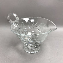 Load image into Gallery viewer, Lead Crystal Gravy Boat with Floral Etch (4")
