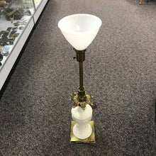Load image into Gallery viewer, Vintage Lenox Lamp Classic Ivory Porcelain Gold Brass Glass Shade (36")
