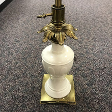 Load image into Gallery viewer, Vintage Lenox Lamp Classic Ivory Porcelain Gold Brass Glass Shade (36")
