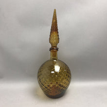 Load image into Gallery viewer, Textured Amber Glass Decanter w/Stopper (16")
