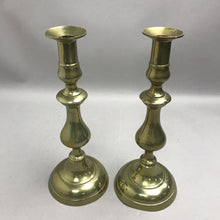 Load image into Gallery viewer, Pair of Brass Candlestick Holders (12")
