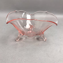 Load image into Gallery viewer, Vintage Lancaster Pink Depression Glass Bowl Petal Rim 3-Footed (4")
