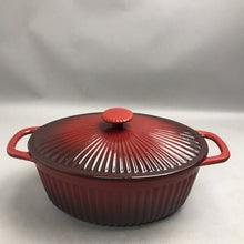 Load image into Gallery viewer, Paula Deen 5 Qt. Burgundy Red Enamel Cast Iron Oval Dutch Oven
