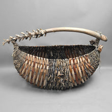 Load image into Gallery viewer, Large Rustic Woven Twig &amp; Wood Splint Basket w/ Natural Branch Handle (~16x28x14)
