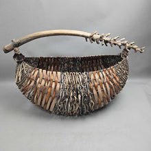 Load image into Gallery viewer, Large Rustic Woven Twig &amp; Wood Splint Basket w/ Natural Branch Handle (~16x28x14)
