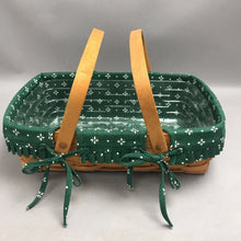 Load image into Gallery viewer, Longaberger 1995 Basket w/Green Liner &amp; Protector (4x14x10)
