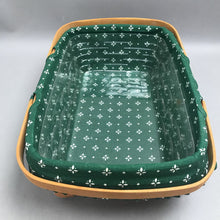 Load image into Gallery viewer, Longaberger 1995 Basket w/Green Liner &amp; Protector (4x14x10)
