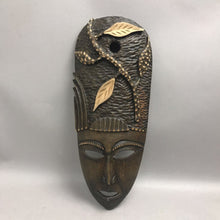 Load image into Gallery viewer, Tribal Decorative Wooden Carved Wall Mask Brown Signed (16")
