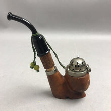 Load image into Gallery viewer, Vintage Wood Carved Engraved Deer Hunting Shoe Pipe Hinged Lid (6")

