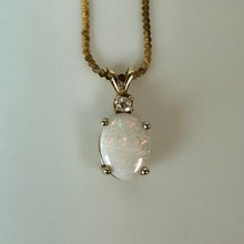 Load image into Gallery viewer, 14K Gold Opal White Topaz Pendant on 20" Chain Necklace (3.2g)
