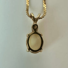 Load image into Gallery viewer, 14K Gold Opal White Topaz Pendant on 20" Chain Necklace (3.2g)
