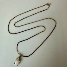 Load image into Gallery viewer, 14K Gold Opal White Topaz Pendant on 20" Chain Necklace (3.2g)
